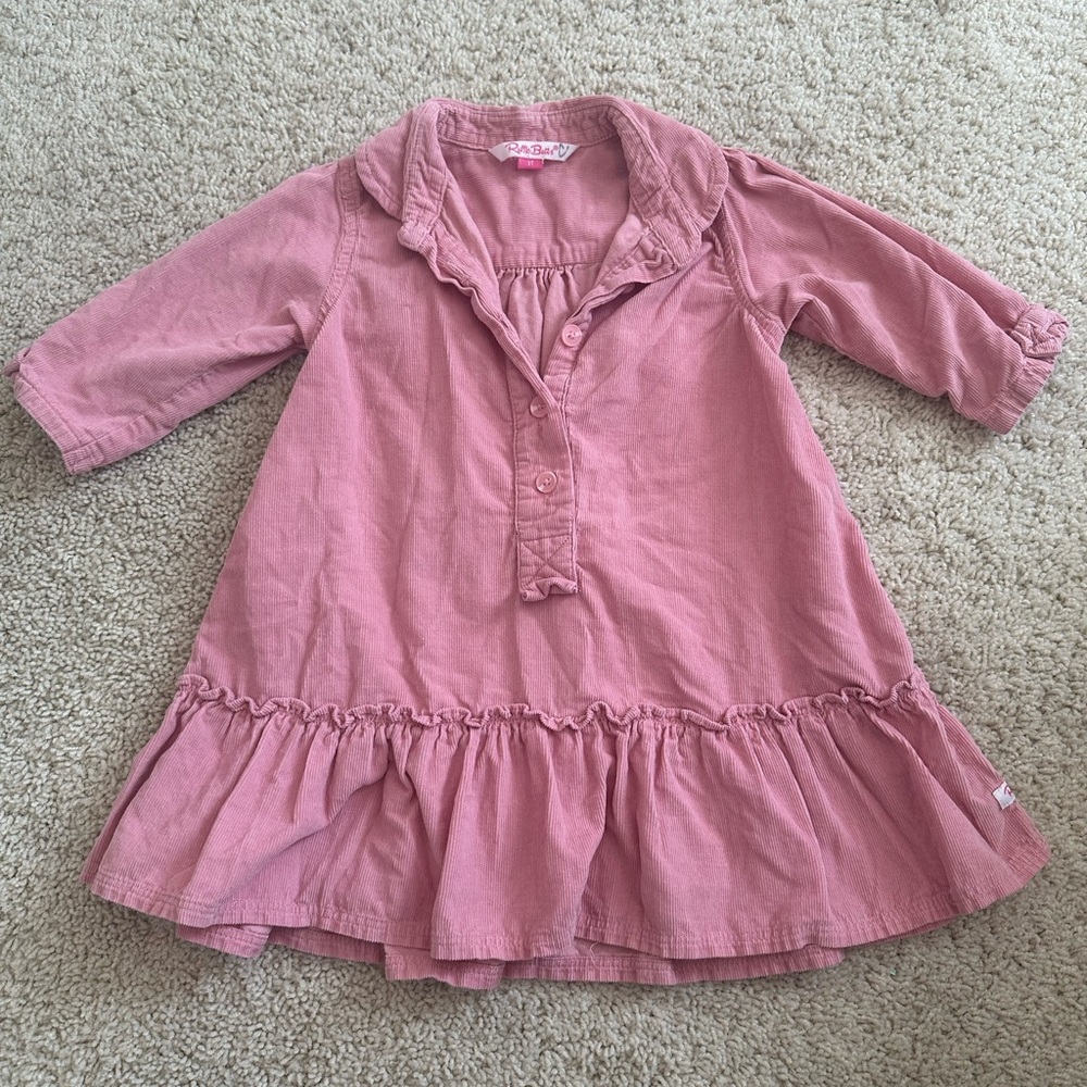 Ruffle Butts Pink Ruffle Corduroy Dress